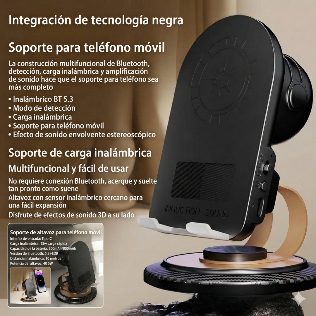 SOPORTE PARA TELEFONO CON CARGADOR INALAMBRICO